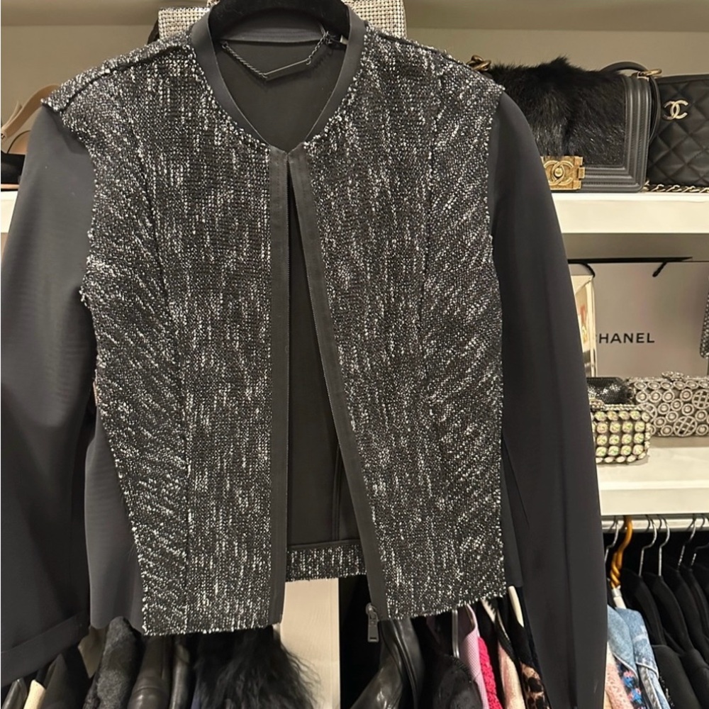 Elie Tahari Jacket- tweed insets . Never worn - NWT